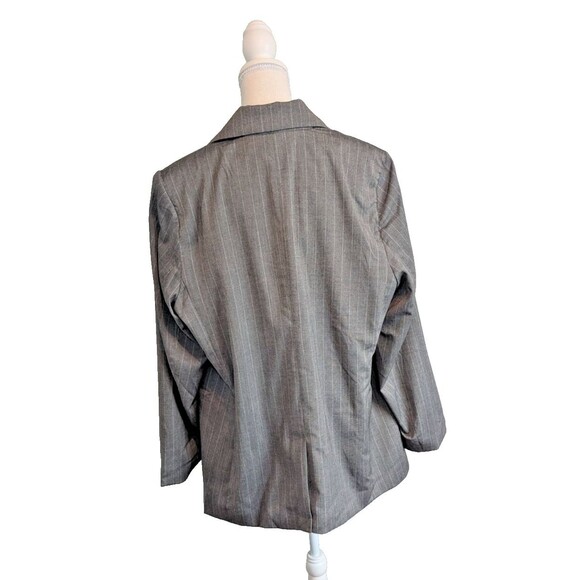 A New Day Women's Gray Blazer Jacket With White Striped Size XXL - Picture 2 of 8